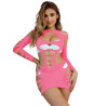 Subblime - 952273 Robe Résille Élastique Manches Longues Rose Taille Unique